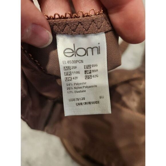 Elomi Cate Side Support Underwire Bra size 42G Pecan EL4030 - Picture 3 of 3